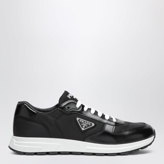 26SS 프라다 프랙스 01 리나일론 브러시드 레더 스니커즈 2EE443G0003LF5 Black