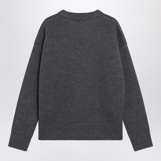 26FW 아미 빅 하트 울 크루넥 스웨터 UKS838U018 Grey - AMI