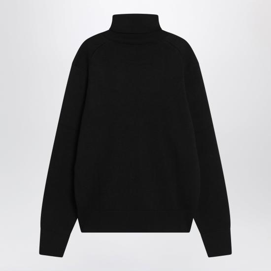 26FW 아미 스몰 하트 로고 메리노 울 니트 터틀넥 HKS827001 Black - AMI