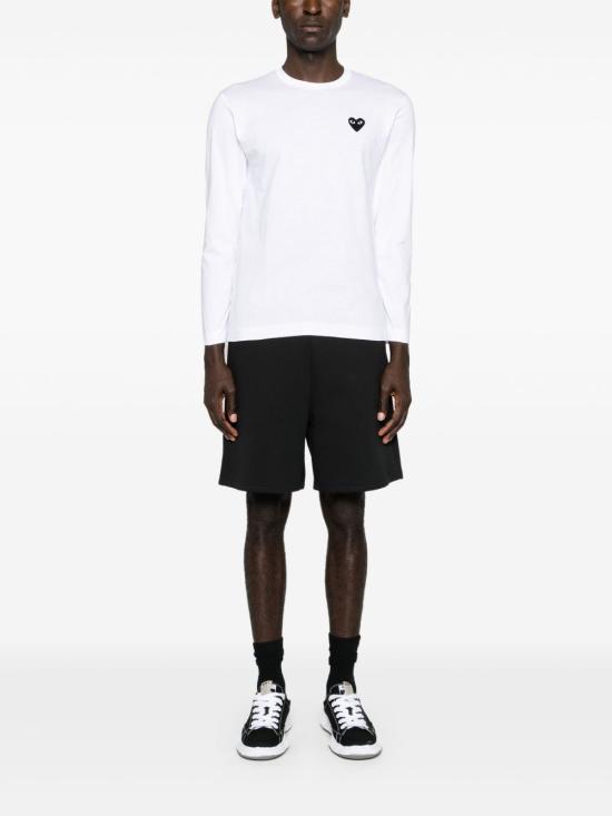 26FW 꼼데가르송 블랙하트 와펜 긴팔 티셔츠 AX T120 051 WHITE - COMME DES GARCONS