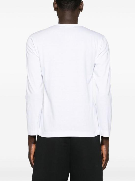 26FW 꼼데가르송 블랙하트 와펜 긴팔 티셔츠 AX T120 051 WHITE - COMME DES GARCONS