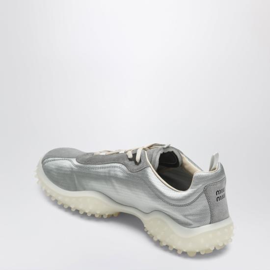 26FW 미우미우 버블 테크니컬 패브릭 및 스웨이드 스니커즈 5E806EA0453M0K Grey - MIU MIU