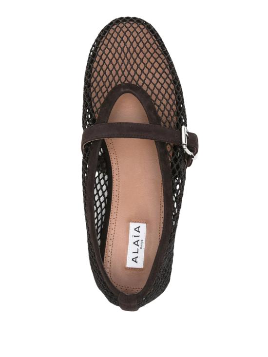 26FW 알라이아 피쉬넷 발레 플랫 AA3A029TK061 733 BROWN - ALAIA