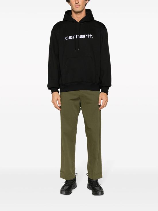 26FW 칼하트 WIP 로고 후드 티셔츠 I030547 0D2 XX Black white - CARHARTT WIP