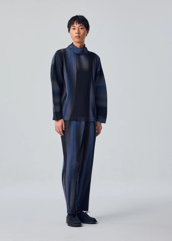 26FW 이세이 미야케 긴팔 티셔츠 HP68JK246 72 Blue - ISSEY MIYAKE