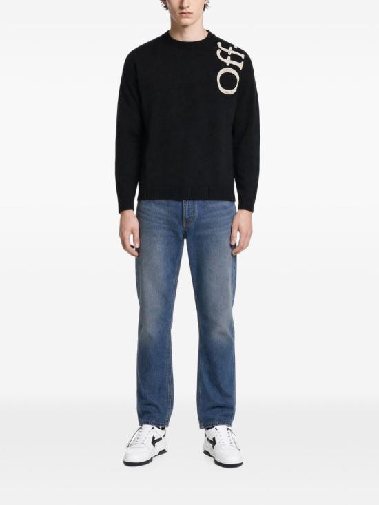 26FW 오프화이트 스웨터 OMHE213F26KNI00100 BLACK - OFF WHITE