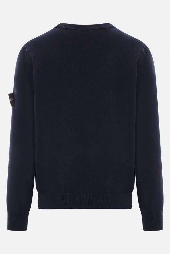26SS 스톤 아일랜드 소프트 오가닉 코튼 롤드 엣지 심 크루넥 점퍼 5100053S00B2 V0020 BLUE NAVY