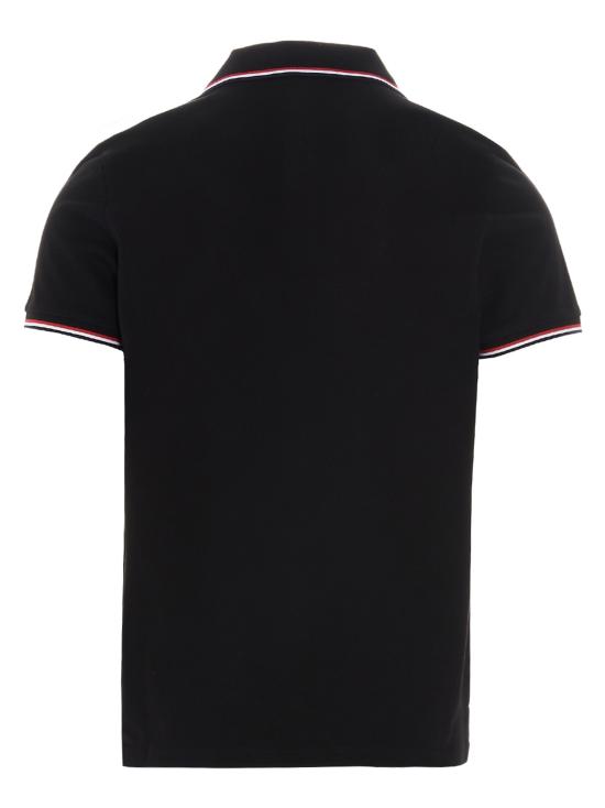 26FW 몽클레어 트리밍 코튼 피케 폴로 셔츠 8A70300 84556 999 BLACK DOM - MONCLER