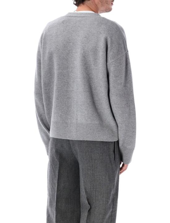 26FW 아미 톤온톤 하트 로고 캐시미어 울 가디건 HKC371KN0071050 Grey - AMI