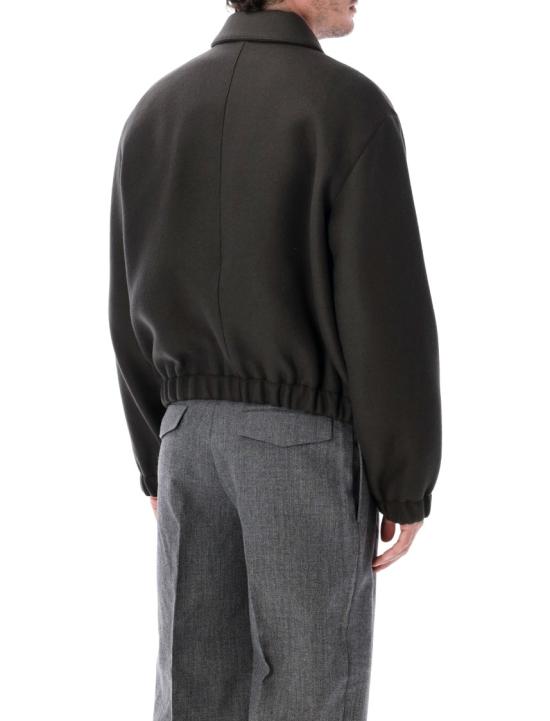 26FW 아미 ADC 톤온톤 하트 로고 울 개버딘 패딩 지퍼 자켓 HJK830WV0078020 Black - AMI