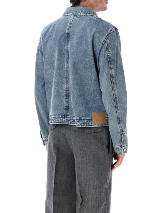 26FW 아미 스몰 하트 로고 코튼 지퍼 자켓 HJK835DE0046480 Blue - AMI