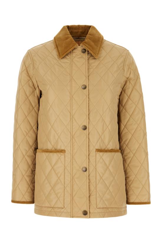 26FW 버버리 퀄티드 나일론 반 자켓 8107464 C1544 FLAX SAND IP CHECK
