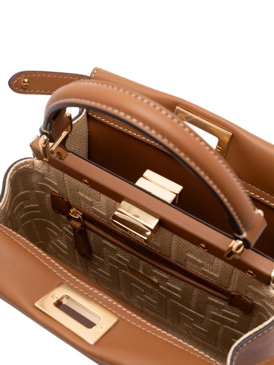 26FW 펜디 피카부 미니 레더 토트백 8BN244 AWQ8 F1WGE BROWN DOM - FENDI