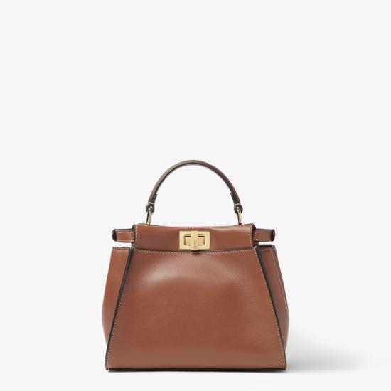 26FW 펜디 피카부 미니 레더 토트백 8BN244 AWQ8 F1WGE BROWN DOM - FENDI