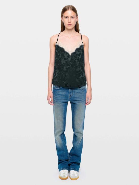  자딕앤볼테르 캐미솔 Zadig & Voltaire Cespa 실크 캐미솔 글룸 - ZADIG & VOLTAIRE