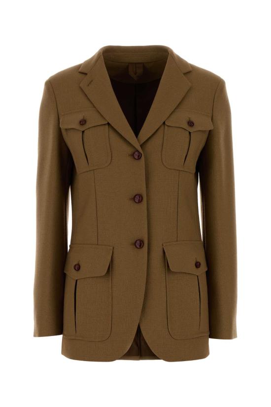 26FW 막스마라 슬럽 울 캔버스 자켓 2621046121600 001 Camel
