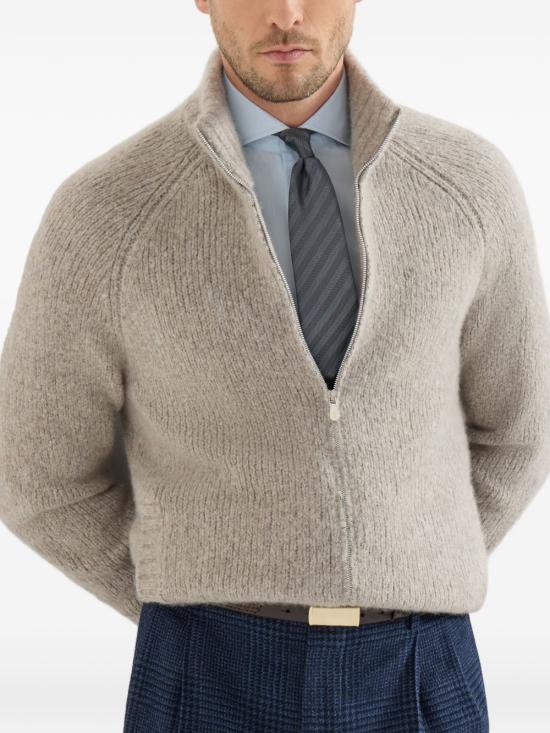 26FW 브루넬로 쿠치넬리 집업 니트 MET302116 C9770 BEIGE - BRUNELLO CUCINELLI