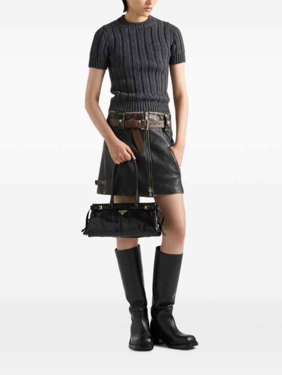 26FW 프라다 보니 미디움 스웨이드 핸드백 1BA426 2CYRF0002 BLACK - PRADA