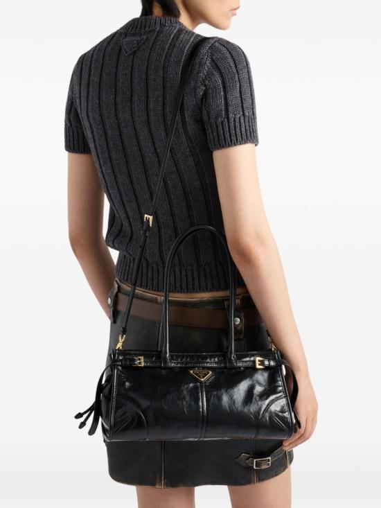 26FW 프라다 보니 미디움 스웨이드 핸드백 1BA426 2CYRF0002 BLACK - PRADA