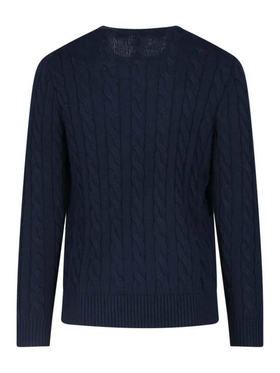26FW 폴로 랄프로렌 로고 자수 케이블 니트 스웨터 710775885555 Blue - POLO RALPH LAUREN
