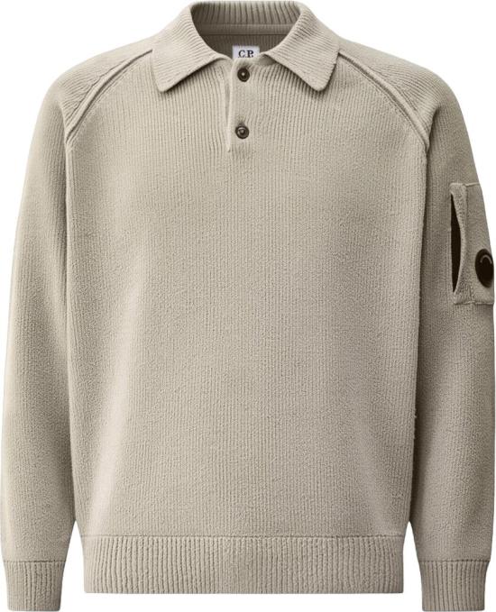 26FW 씨피 컴퍼니 폴로 티셔츠 CPCOMPANY21CMKN198A005558G936CHENILLECOTTONLENSPOLOSHIRTPOLOSHIRTSKNITLIGHTGREY TAUPE