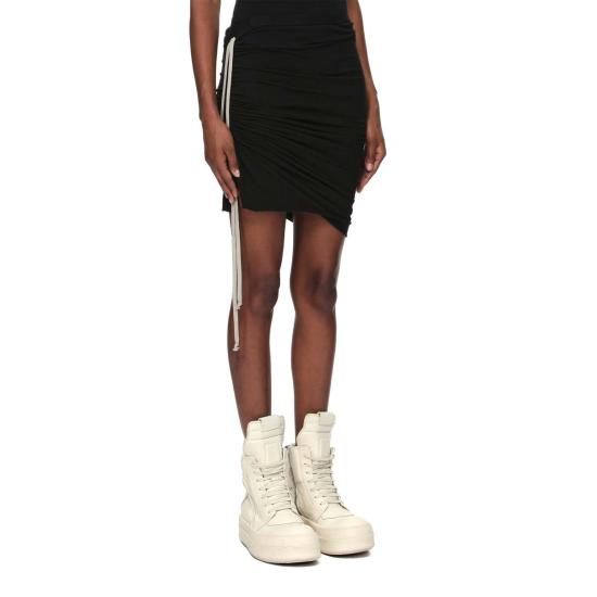  릭 오웬스 숏 스커트 소프트 에드푸 미니 스커트 블랙 - RICK OWENS