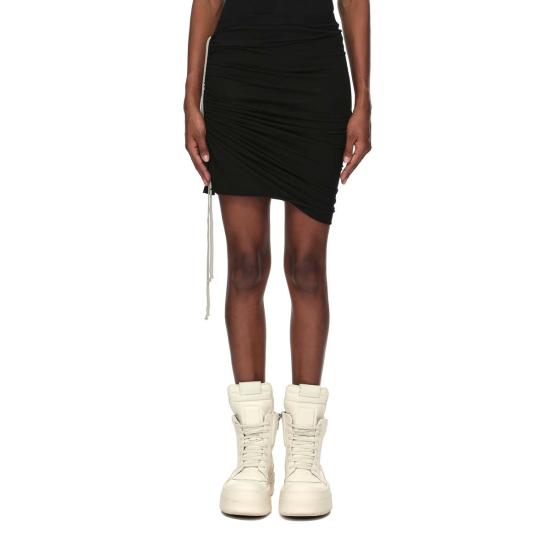  릭 오웬스 숏 스커트 소프트 에드푸 미니 스커트 블랙 - RICK OWENS