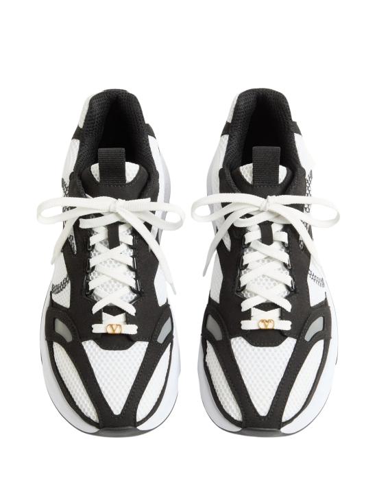 26FW 발렌티노 가라바니 데미브 트레이너 메쉬 패브릭 스웨이드 인서트 스니커즈 YS0N88QAP 0QR BLACK - VALENTINO GARAVANI