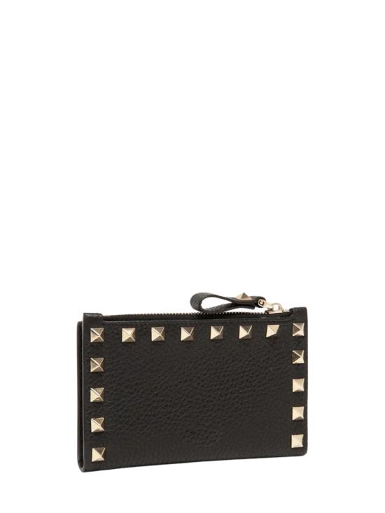 26FW 발렌티노 가라바니 락스터드 폴디드 카드지갑 WP0605VSH 0NO BLACK - VALENTINO GARAVANI