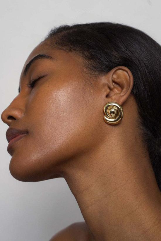  모드 앤 조 이어링 Mod + Jo Gold Milley Spiral Statement Studs - MOD & JO