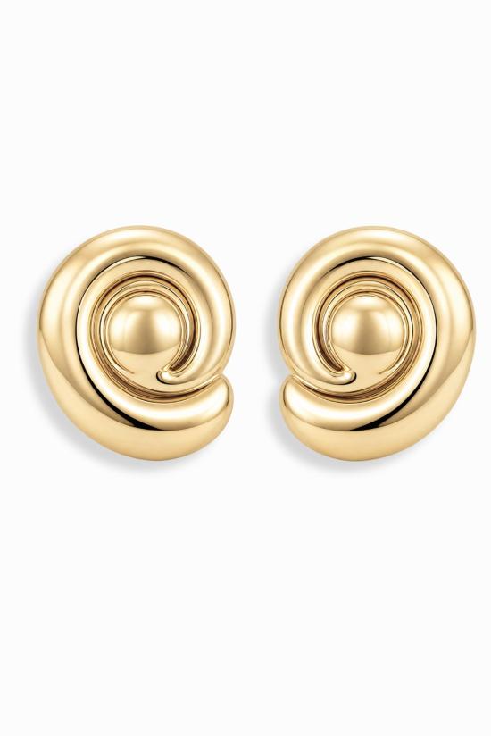  모드 앤 조 이어링 Mod + Jo Gold Milley Spiral Statement Studs