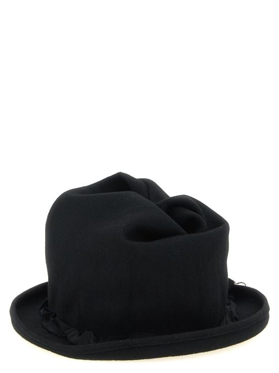 26FW 요지 야마모토 모자 조각적인 왕관  검정색 - YOHJI YAMAMOTO