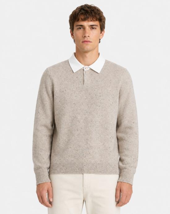 26FW 에드몬드 스튜디오 폴로 티셔츠 3266007090 PLAIN TAUPE - EDMMOND STUDIOS