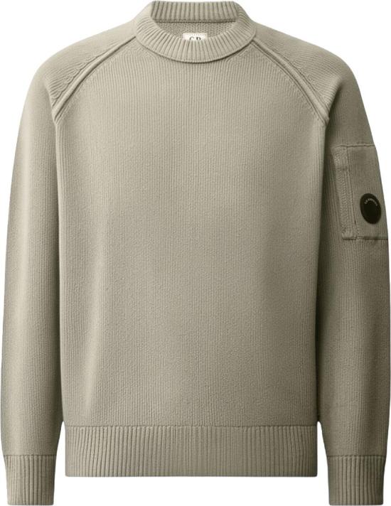 26FW 씨피 컴퍼니 스웨터 CPCOMPANY21CMKN196A005558G936CHENILLECOTTONLENSCREWNECKCREWNECKSKNITWEARLIGHTGREY TAUPE