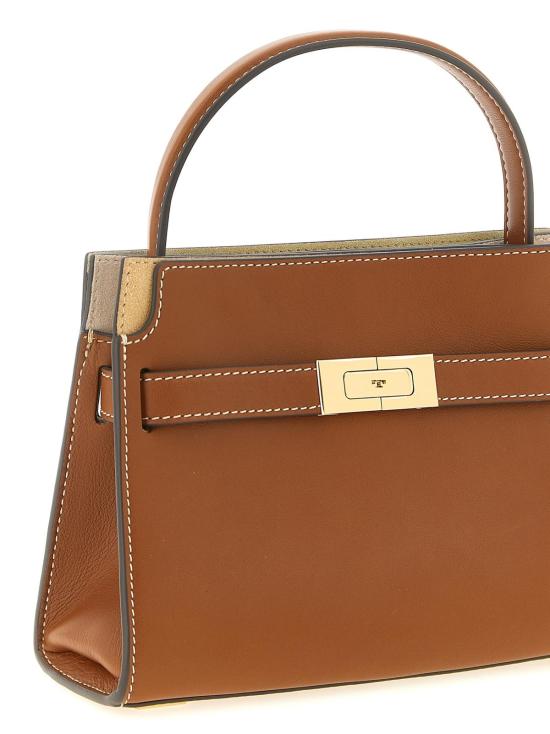 토리버치 토트백 리 라지윌 쁘띠 더블 백 크로스바디 백 브라운 - TORY BURCH