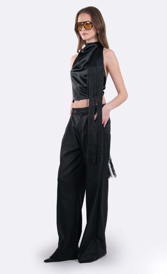  논살란트 레이블 블라우스 Nonchalant Label Freya 탑 블랙 - NONCHALANT LABEL
