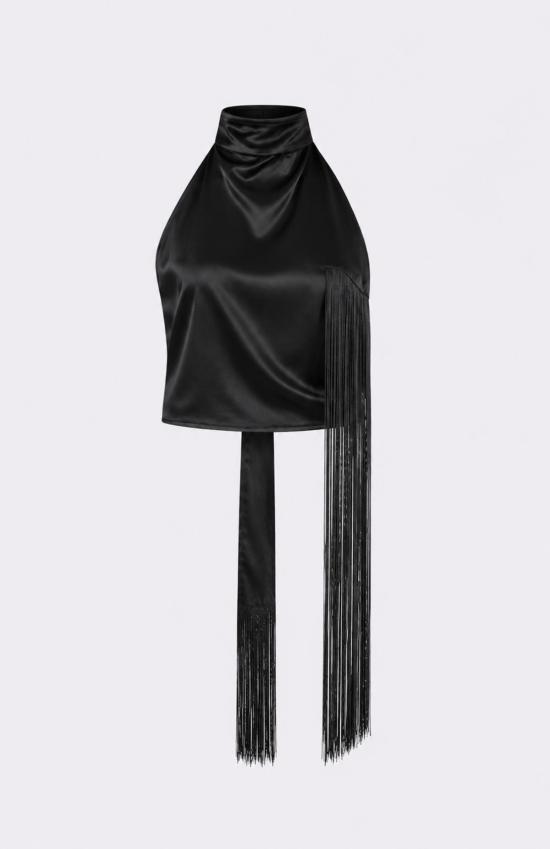 논살란트 레이블 블라우스 Nonchalant Label Freya 탑 블랙 - NONCHALANT LABEL