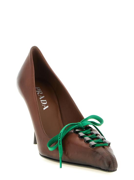26FW 프라다 앤틱 레더 펌프스 1I612OFA085V69F0324 Brown - PRADA