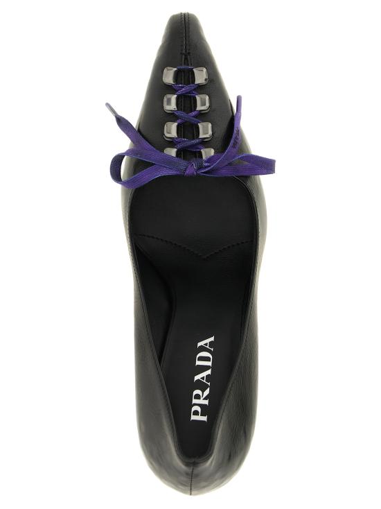 26FW 프라다 앤틱 레더 펌프스 1I612OFA085V69F0002 Black - PRADA