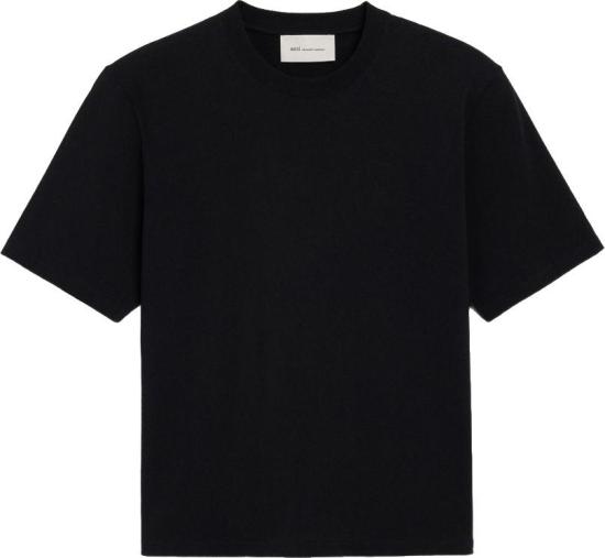 26FW 아미 화이트 코튼 드 하트 엠보스 티셔츠 UTS357726001 BLACK