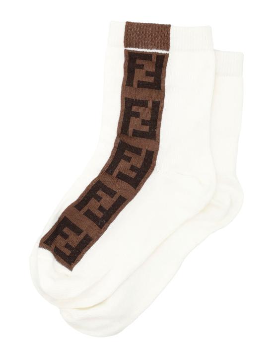 26SS [키즈] 펜디 발목 양말 JUN009AASV F0TU9 Bianco - FENDI