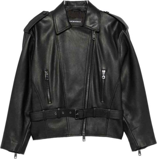 26FW 엠포리오 아르마니 가죽 자켓 EW004958AF27024UC001 BLACK