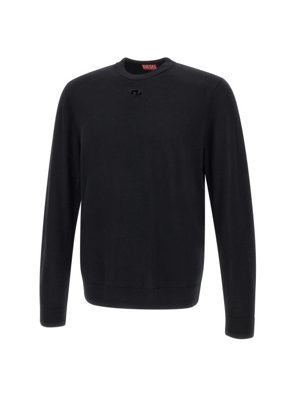 26FW 디젤 K 밸리엄 컷아웃 로고 울 점퍼 A174420DCCH 9XX Nero