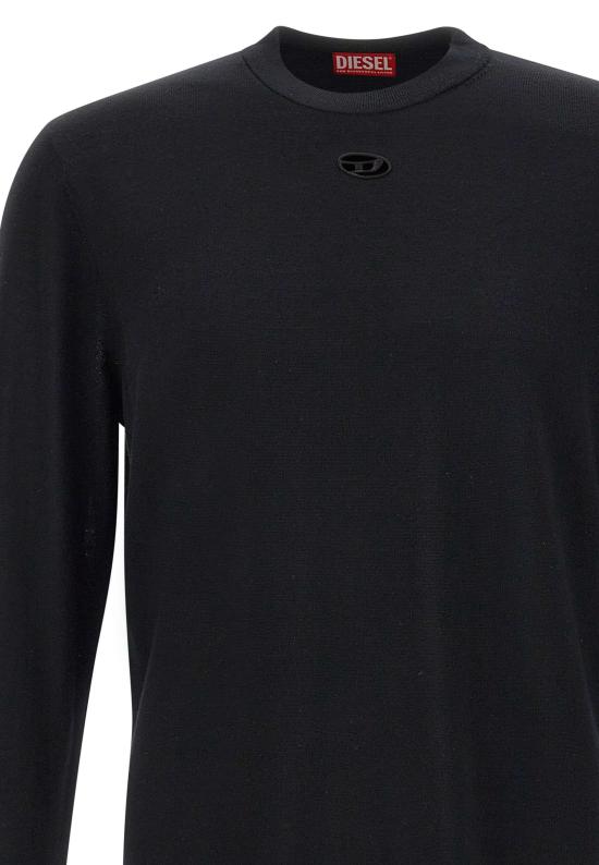 26FW 디젤 K 밸리엄 컷아웃 로고 울 점퍼 A174420DCCH 9XX Nero - DIESEL