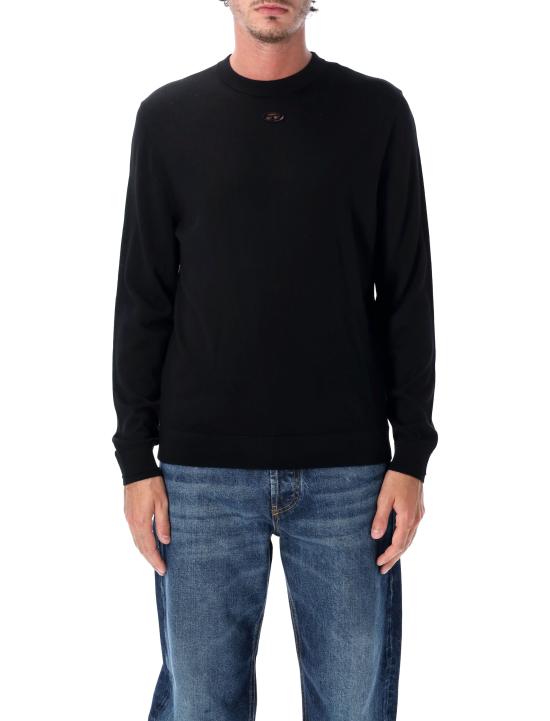 26FW 디젤 K 밸리엄 컷아웃 로고 울 점퍼 A174420DCCH 9XX NERO