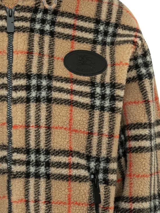 26FW 버버리 크롭 체크 플리스 후드 자켓 8118929B9368 BEIGE - BURBERRY