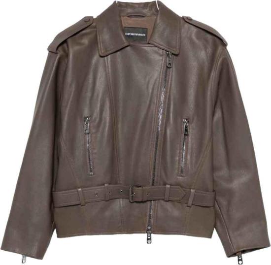 26FW 엠포리오 아르마니 가죽 자켓 EW004958AF27024U6200 BROWN