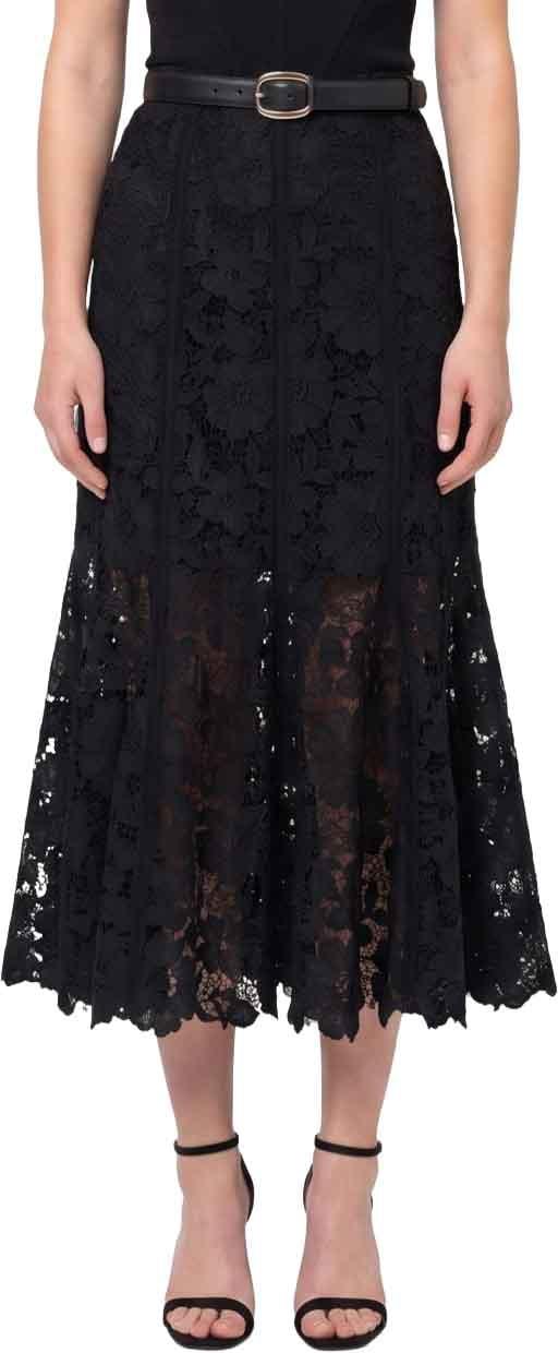 26FW 셀프 포트레이트 롱 스커트 AW26049MSKBBLACK