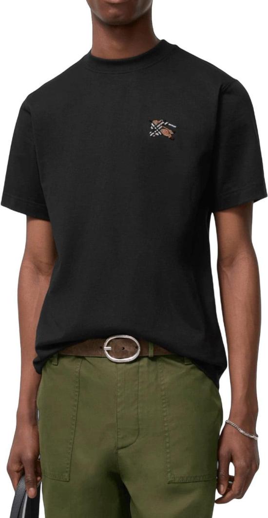 26FW 버버리 탑 BURBERRY8127949A1190SETHEKDTSHIRTSHORTSLEEVETSHIRTSBLACK - BURBERRY