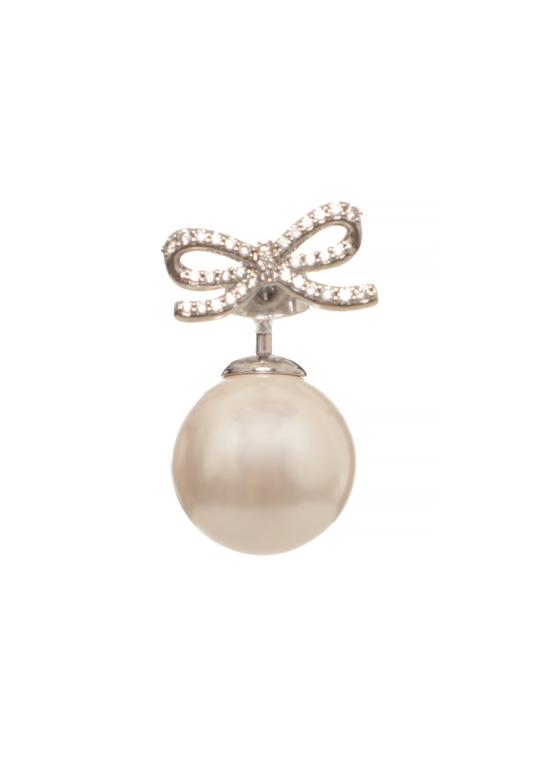 26FW 셀프 포트레이트 주얼리 PF26604ESLCRYSTAL BOW PEARLSILVER - SELF PORTRAIT